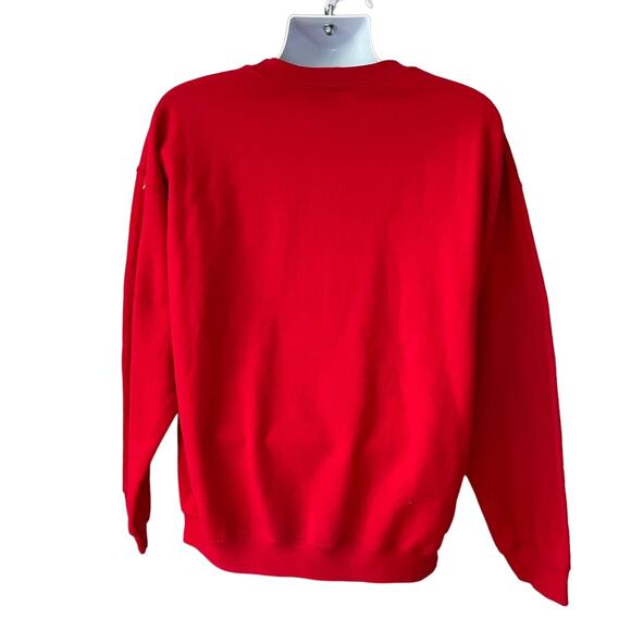 Gildan Digi Knit Print SANTA STYLE Ugly Christmas Sweatshirt Size Large - Picture 2 of 4